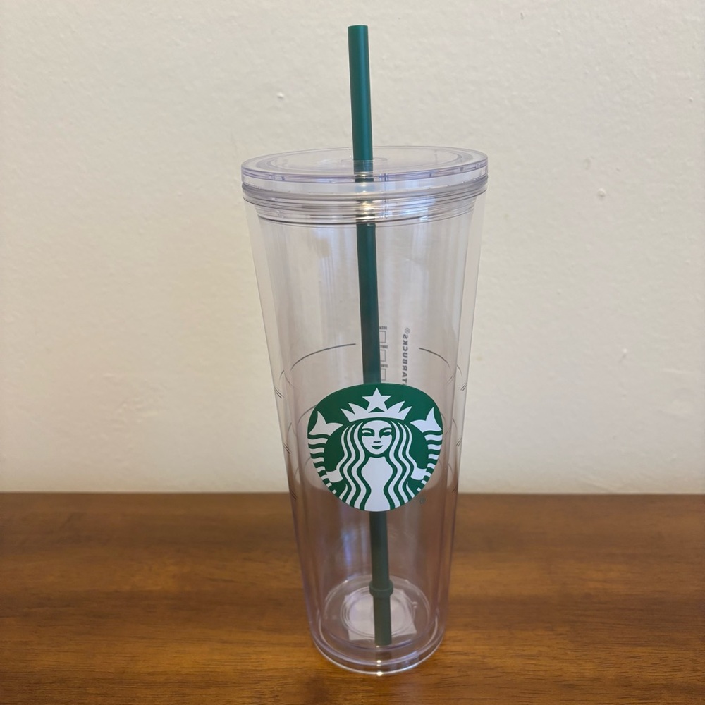 Starbucks Transparent Tumbler with Green Straw